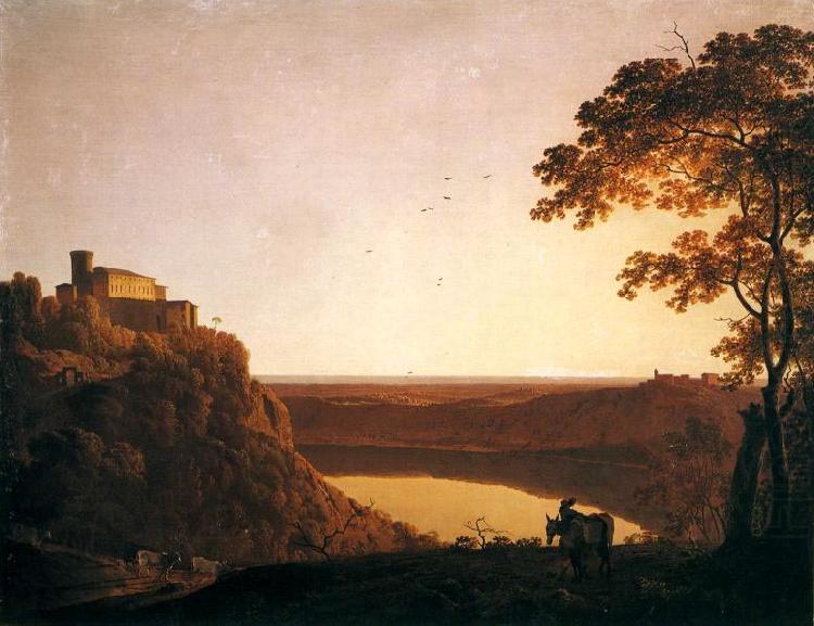 Lake Nemi at Sunset, Joseph wright of derby